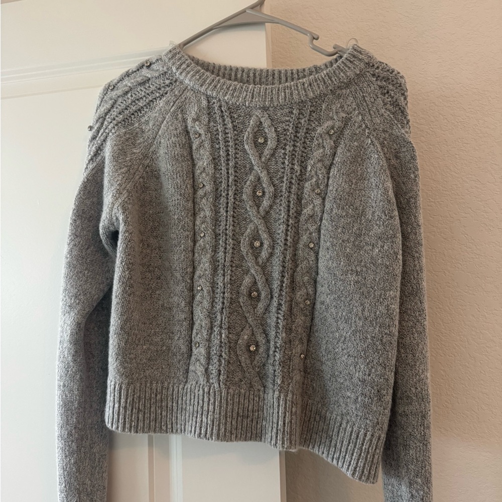 Gray Cable Knit Sweater